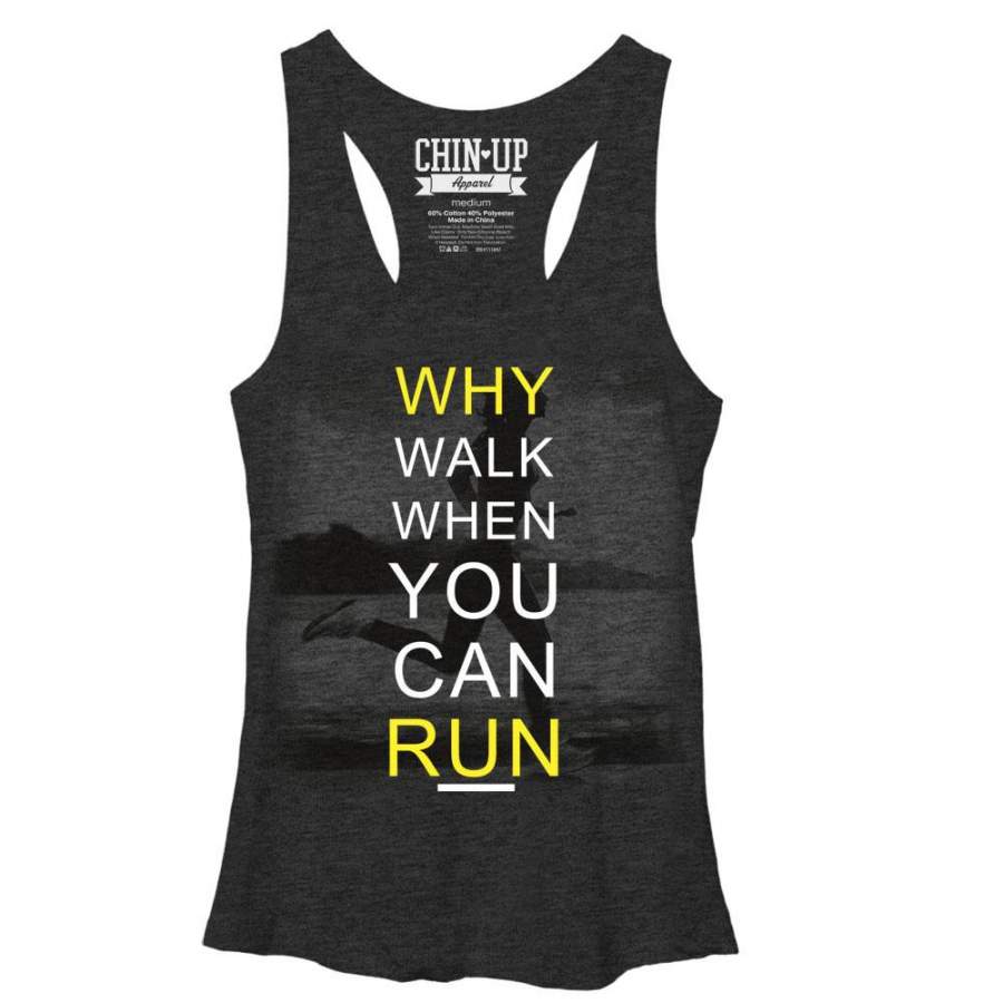 CHIN UP Women’s Runner  Racerback Tank Black Heather