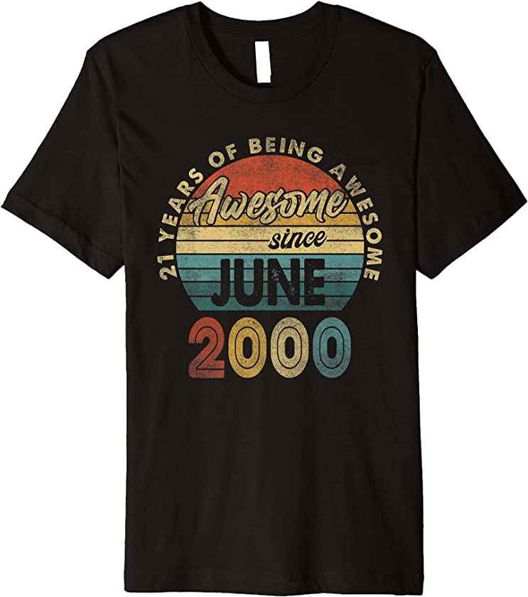 21 Year Old Retro June 2000 Vintage 21st Birthday Gift Men Premium T-Shirt