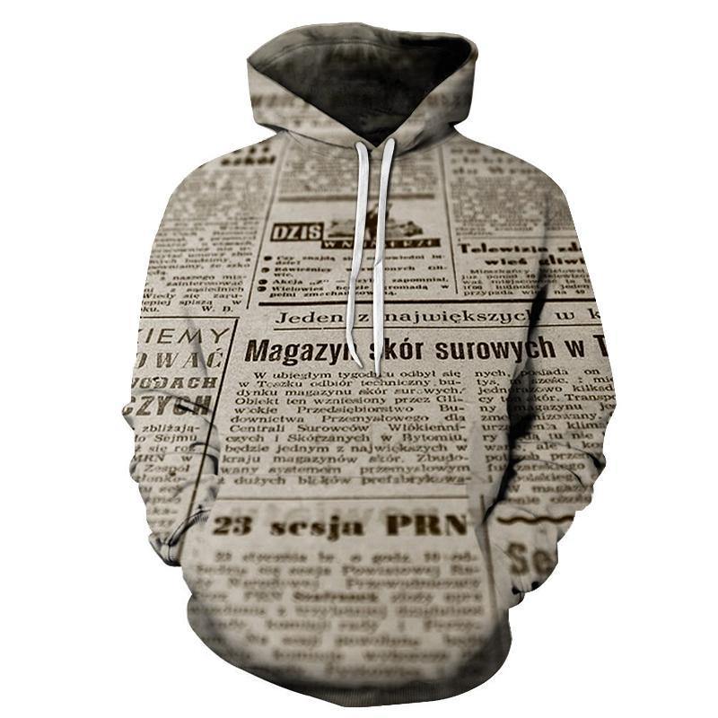 Vintage Spaper 3D – Sweatshirt, Hoodie, Pullover