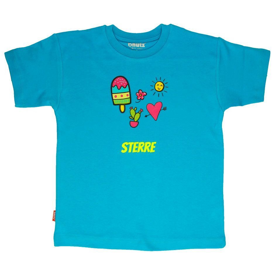 Zomershirt Met Naam Felle Combinatie Met Fluo Opdruk Shirt