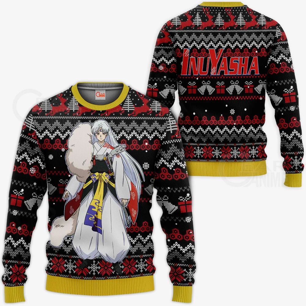 Sesshomaru Ugly Christmas Sweater Inuyasha Anime Xmas Gift Va11 Unisex Men Women