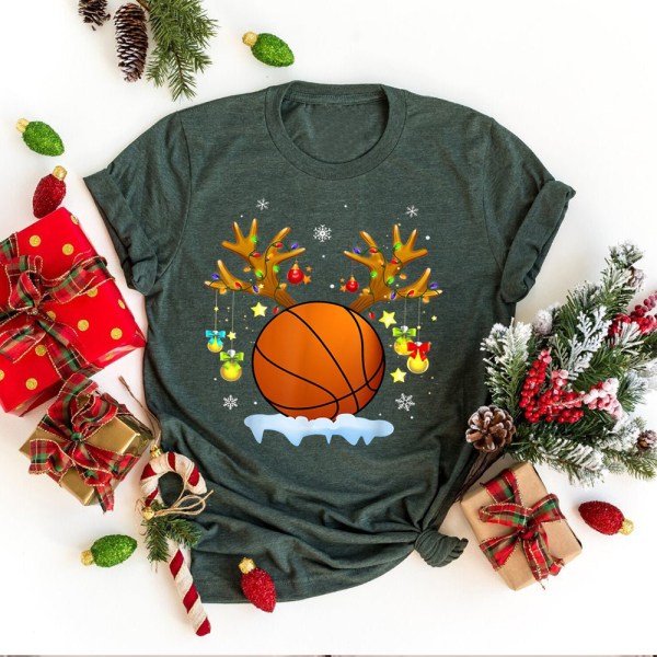 Reindeer Basketball Christmas Gifts For Her Christmas Shirt Gift For Basketball Lovers - July Fashion