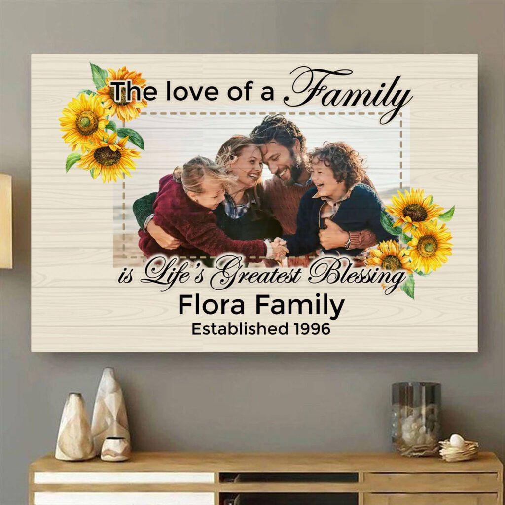 [Personalized Photo] The Love Of A Family – Best Idea Gift For Father’S Day, Gift For Home Decor, Gift For Family – Horizontal Canvas Matte Canvas Wall Art