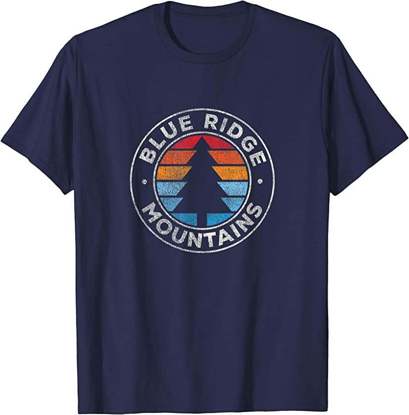 Blue Ridge Mountains Vintage Graphic Retro 70s T-Shirt