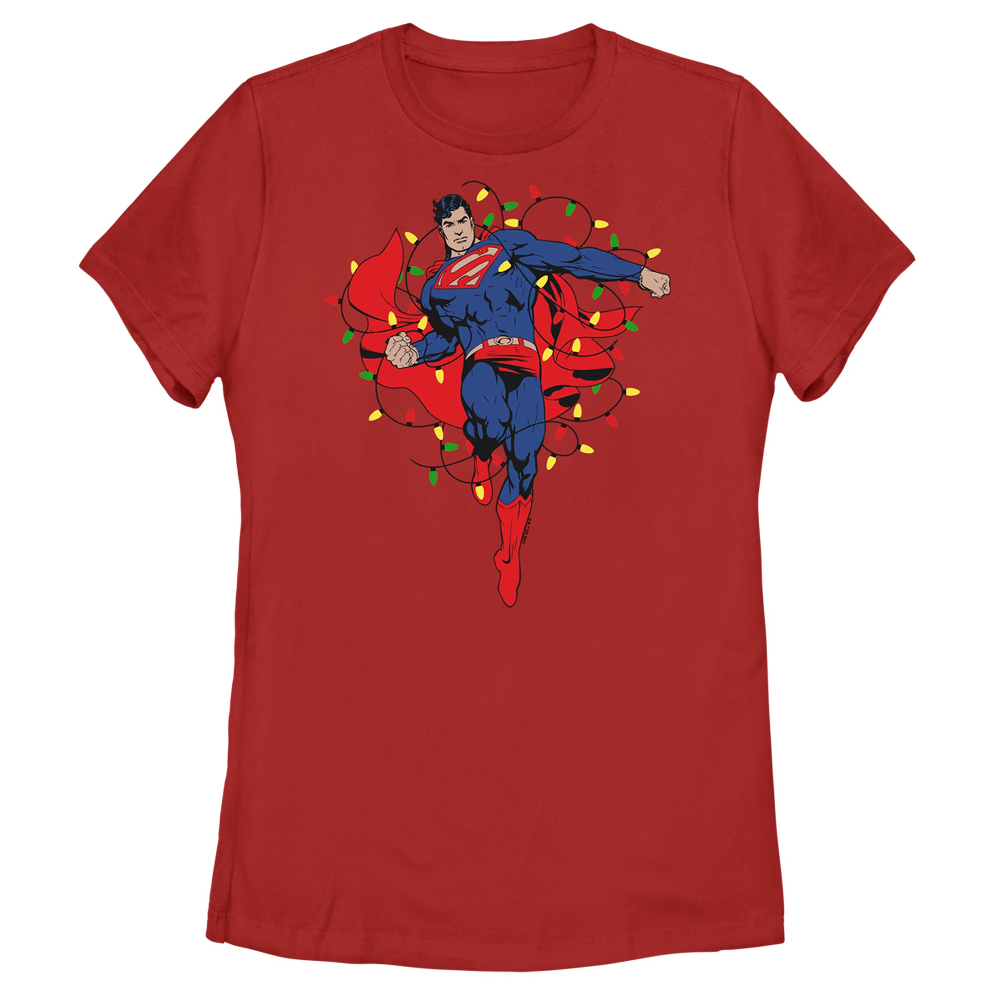 Women’S Superman Christmas Lights T-Shirt