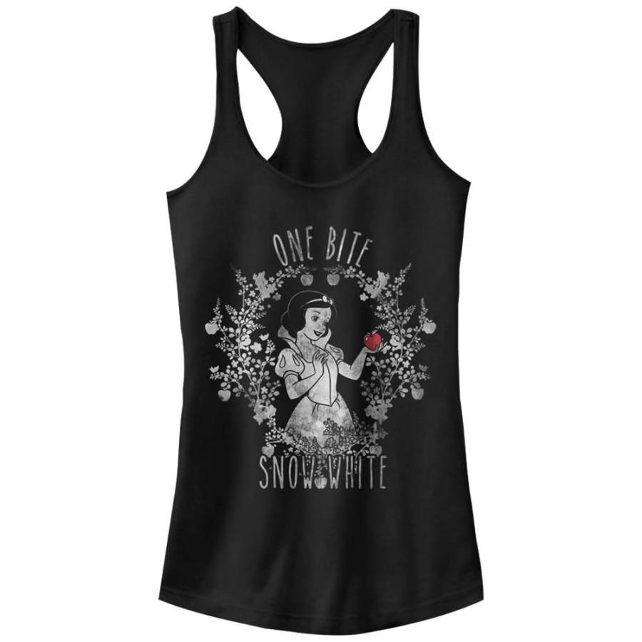 Snow White and the Seven Dwarves Junior’s One Bite  Racerback Tank Black S