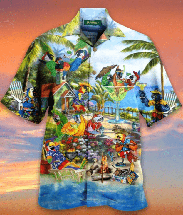 High Quality Tropical Parrot Summer Beaches Unisex Aloha Hawaii Shirts Dh Ha101053