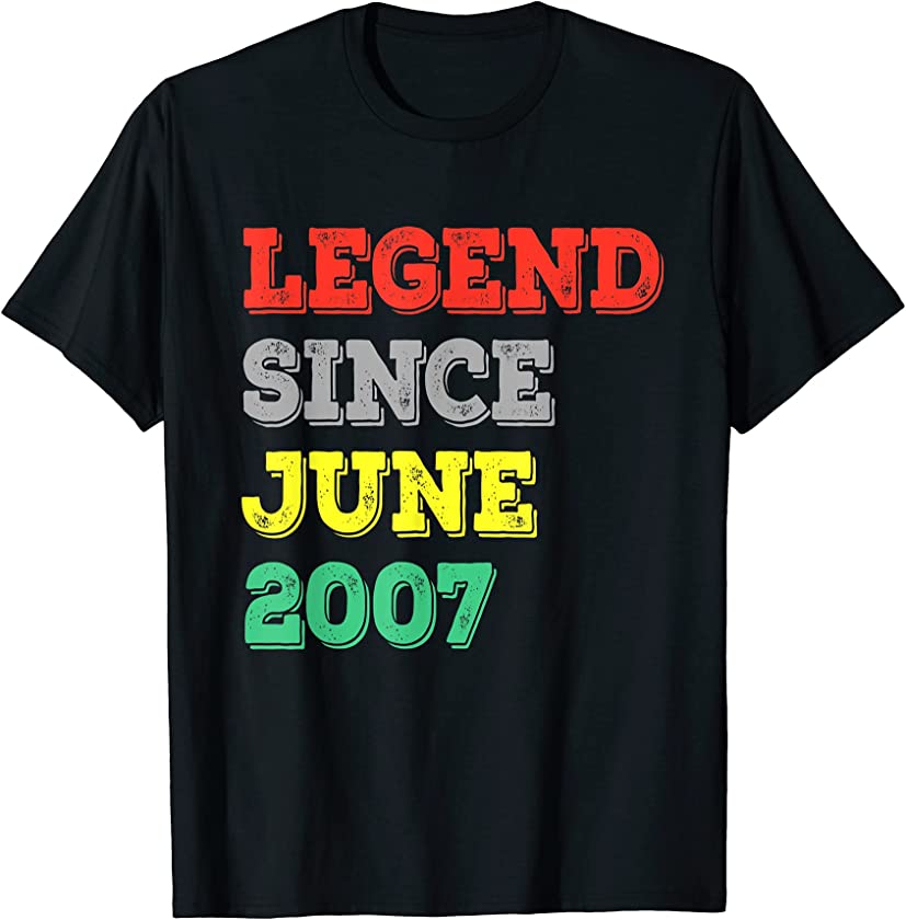 Vintage June 2007 Retro 14 Years Old 14th Birthday T-Shirt