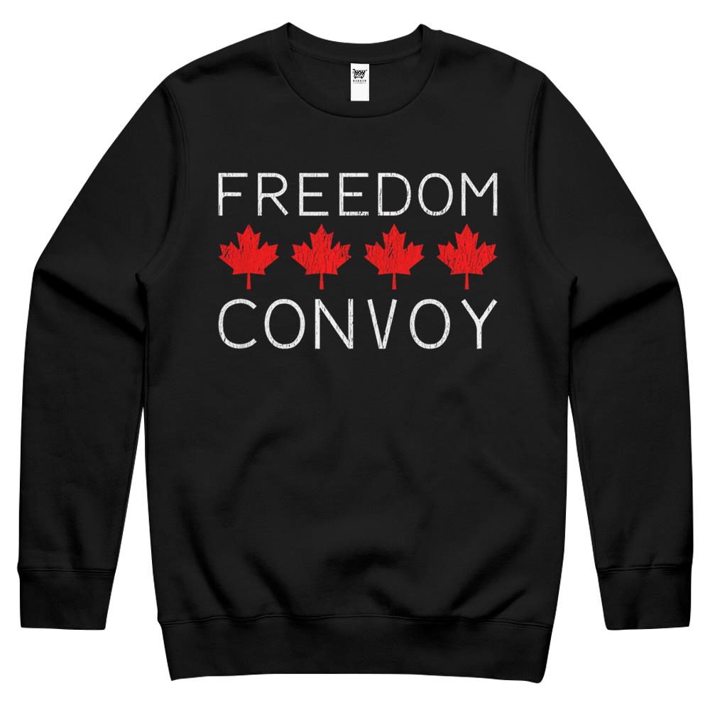 Freedom Convoy 2022 Canadian Trucker Tees Maple Leaf Vintage Crewneck Sweatshirt