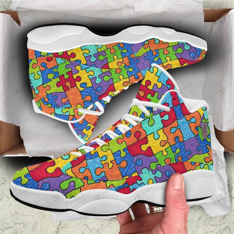 Autism Awareness Puzzle Air JD13 Sneakers Shoes, JD Sneakers, Air Sport, JD Shoes, Gift For Adults Men Women