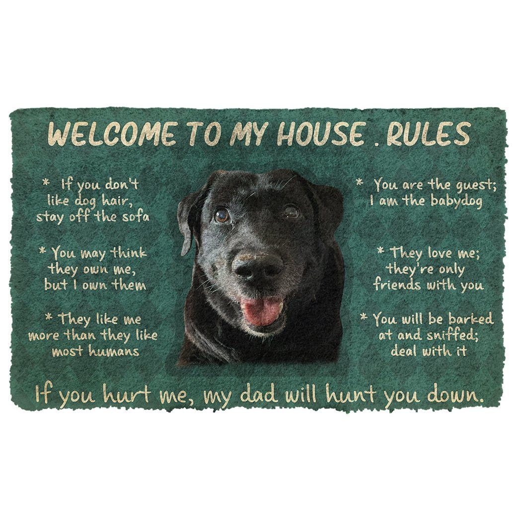 Gearhumans 3D Welcome To My House Rules Custom Doormat