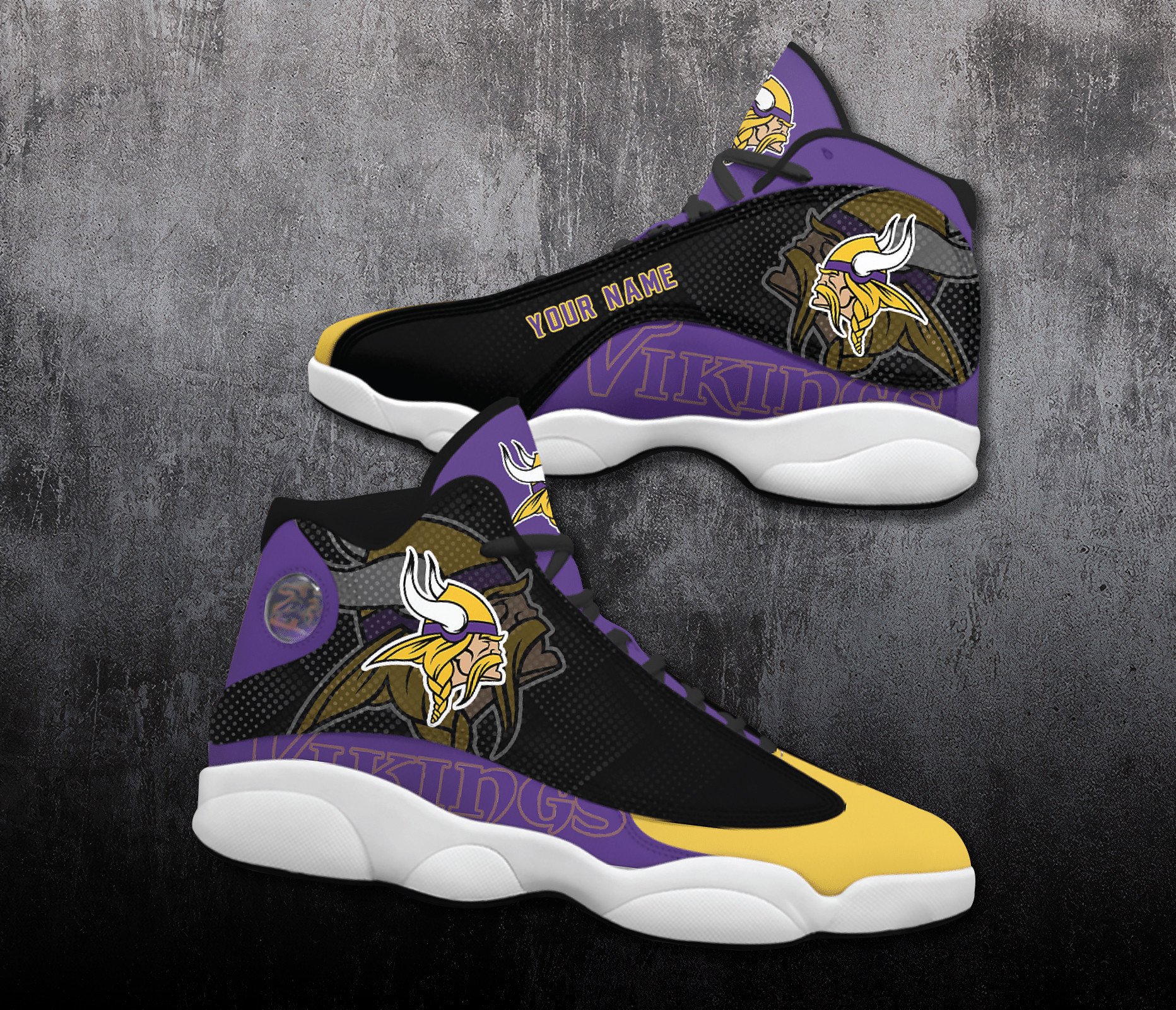 Customized Name Minnesota Vikings Jordan 13 Personalized Shoes