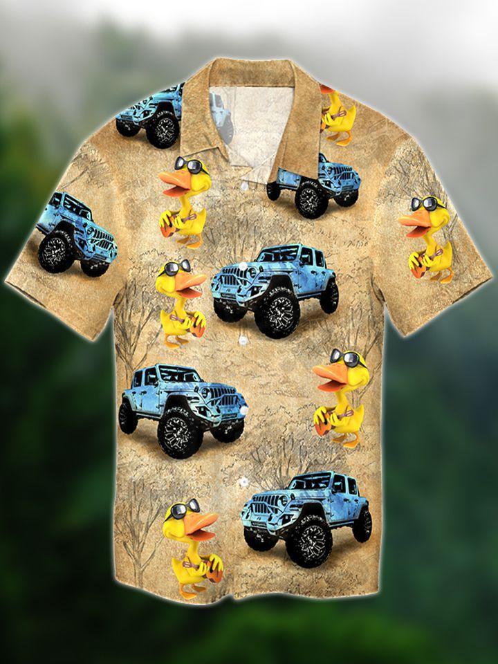 Blue Jeep With Funny Ducks Hawaii Shirt Ha12808