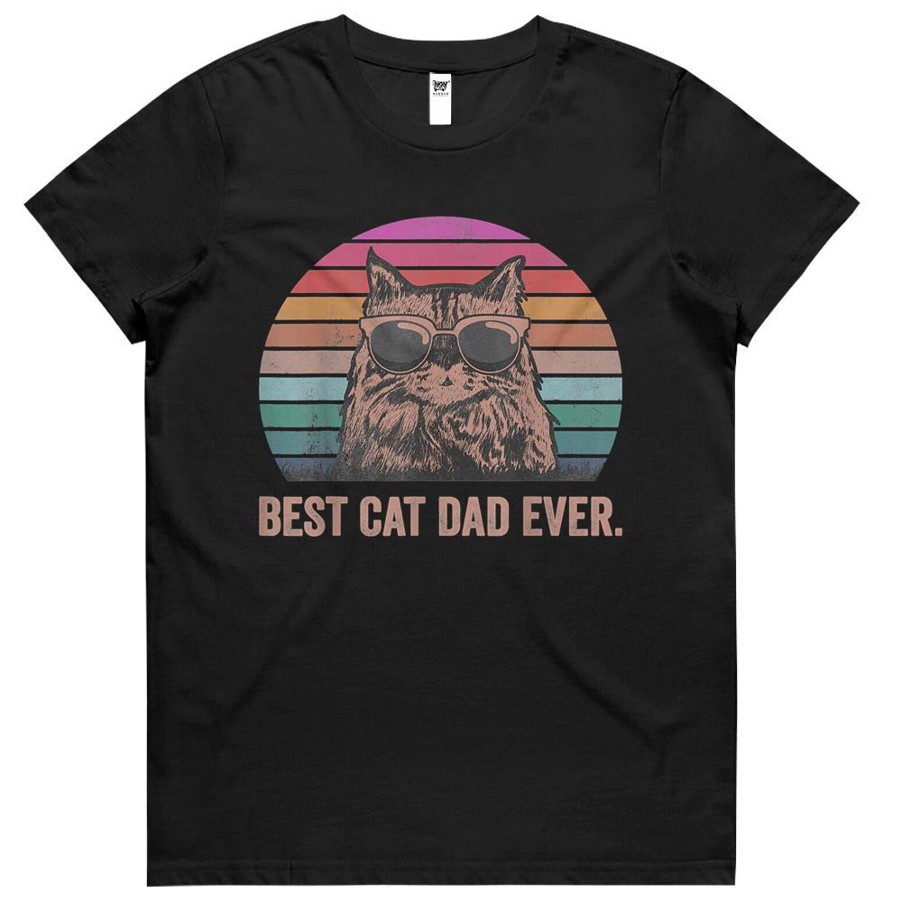 Best Cat Dad Ever Papa Birthday Father’s Day Kitten Womens Tshirts