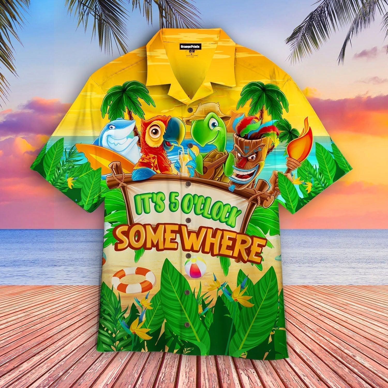 Parrot 5 Somewhere Tropical Beach Hawaii Shirt For Men Women Ha4386