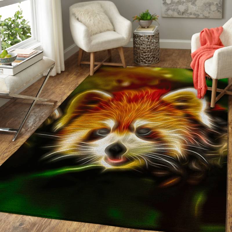 Red panda fractal – Animals Area Rug Carpet