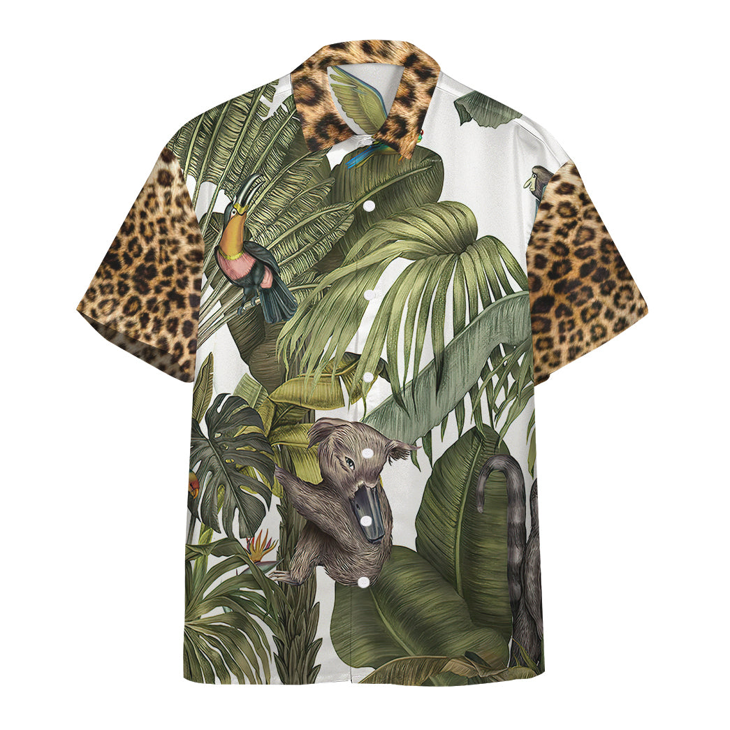 Gearhumans Magical Jungle With Leopard Skin Hawaiian Shirt Ha51685