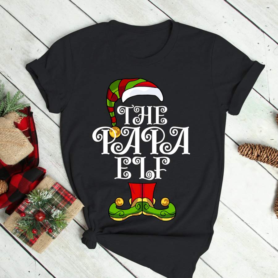 The Papa Elf Family Matching Group Christmas Funny Pajama Long Sleeve T-Shirt