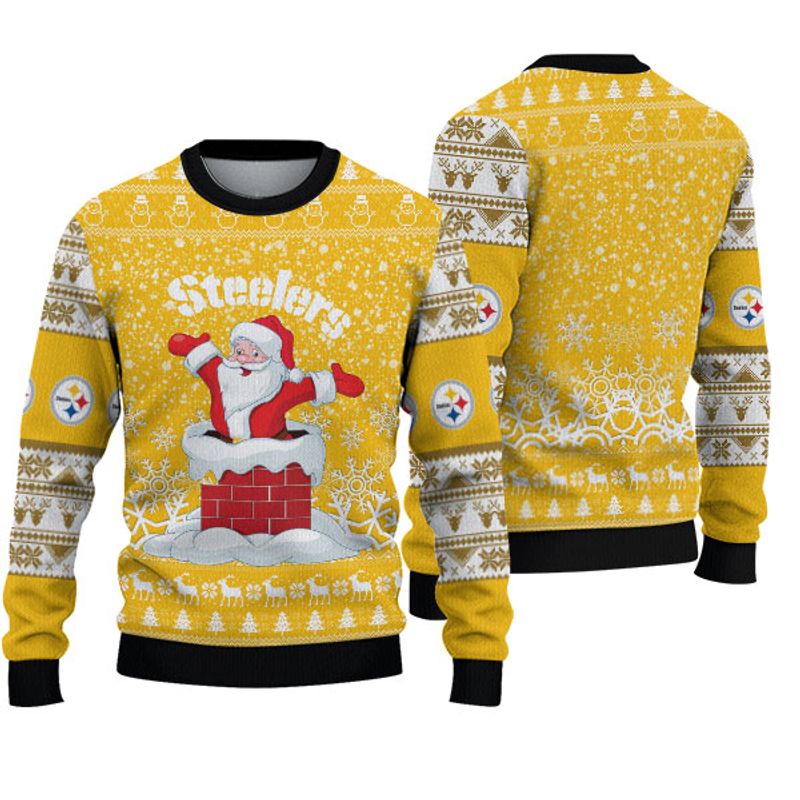 Vintage Pittsburgh Steelers Sweatshirt Cute Santa Claus