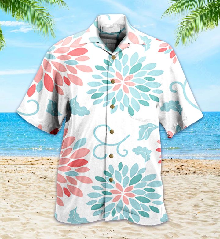 Coral Turquoise Emma White Hawaii Shirt Hawaii For Men Women Ha103574