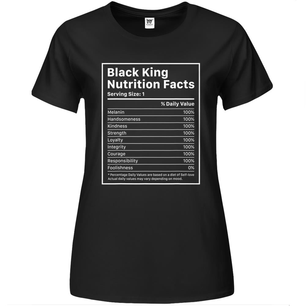 Nutritional Facts Shirt, Nutritional Facts Premium Womens T Shirts, Black King Nutrition Facts Shirt, Black King Nutritional Facts Black History Month Shirt Premium Womens T Shirts