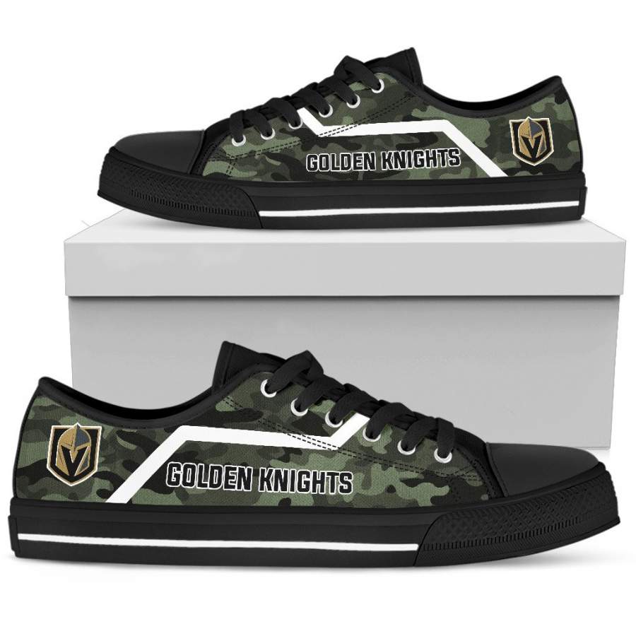 Simple Camo Vegas Golden Knights Low Top Shoes