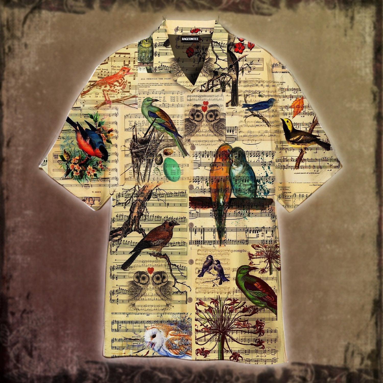 Lovely Birds In Music Sheet Hawaii Shirt For Men Women Ha50838