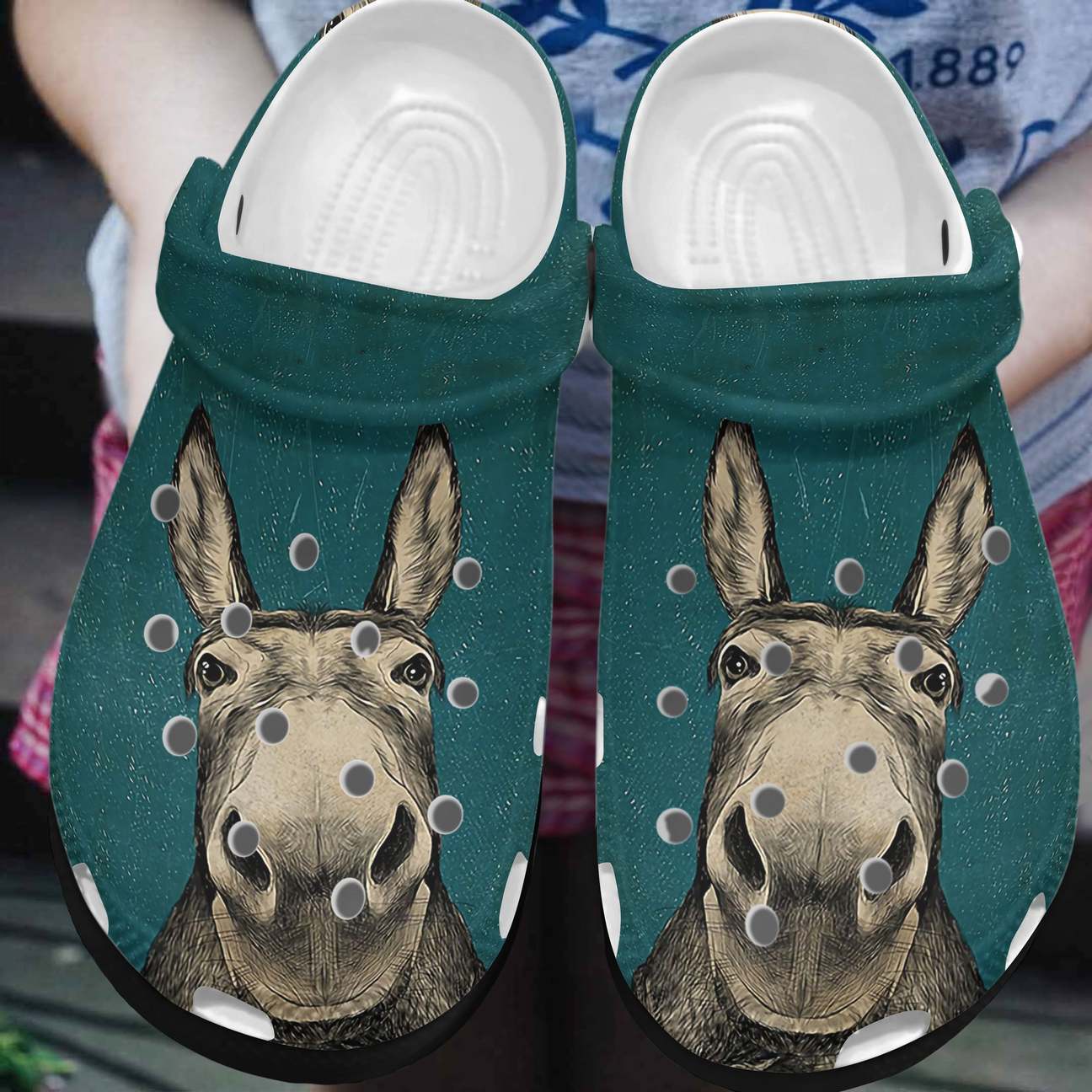 Donkey Personalized Clog, Custom Name, Text, Color, Number Fashion Style For Women, Men, Kid, Print 3D Heyhey Donkey