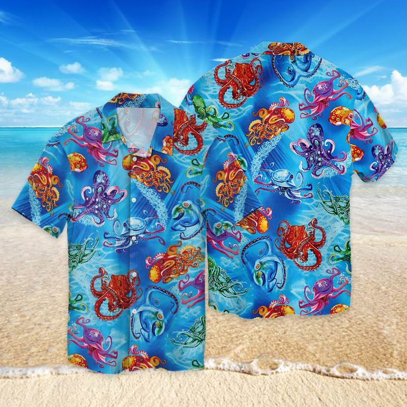 Octopus Ocean Bottom Funny Full Print Hawaii Shirt Ha76360