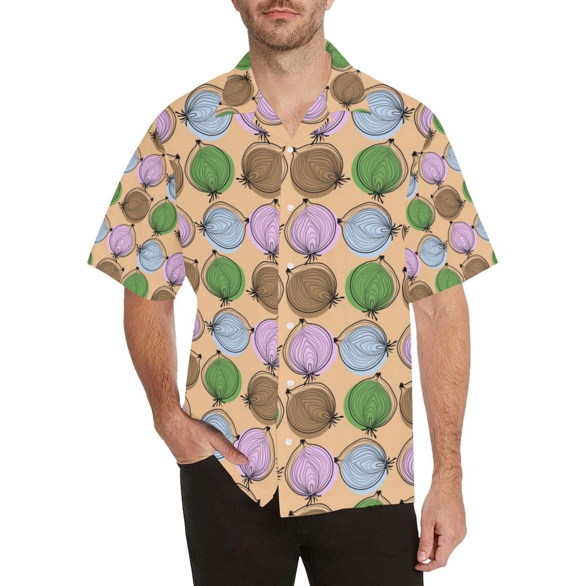 Onion Pattern Men’s All Over Print Hawaiian Shirt