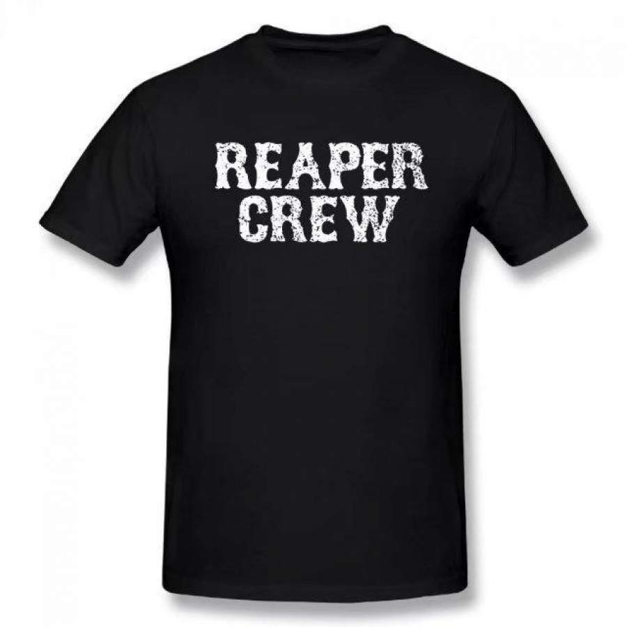 Reaper Crew Summer Basic Casual Short Cotton T-Shirt