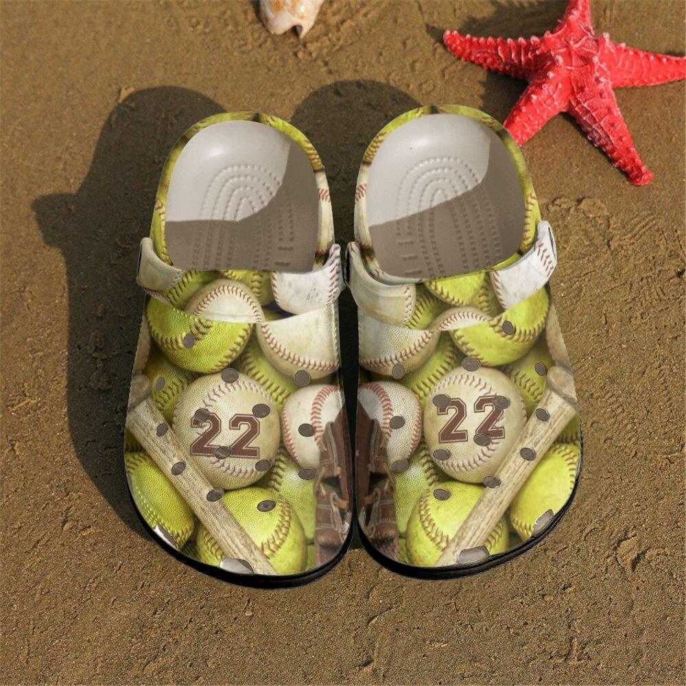 Softball Personalized Clog, Custom Name, Text, Color, Number Fashion Style For Women, Men, Kid, Print 3D Softball For Life