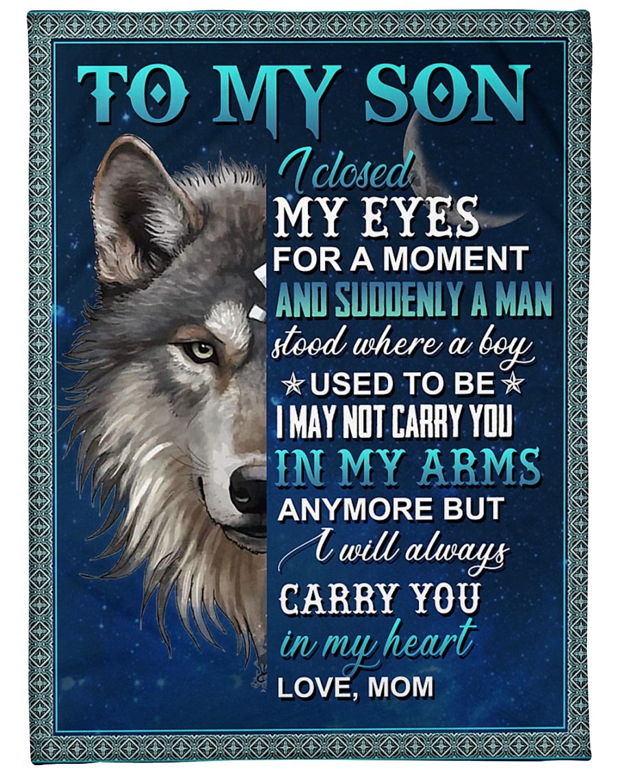 To My Son I Will Always Carry You In My Heart Blanket Birthday Gift Family Gift Gift For Son Gift From Mom To Son Home Decor Bedding Couch Sofa Soft And Comfy Cozy