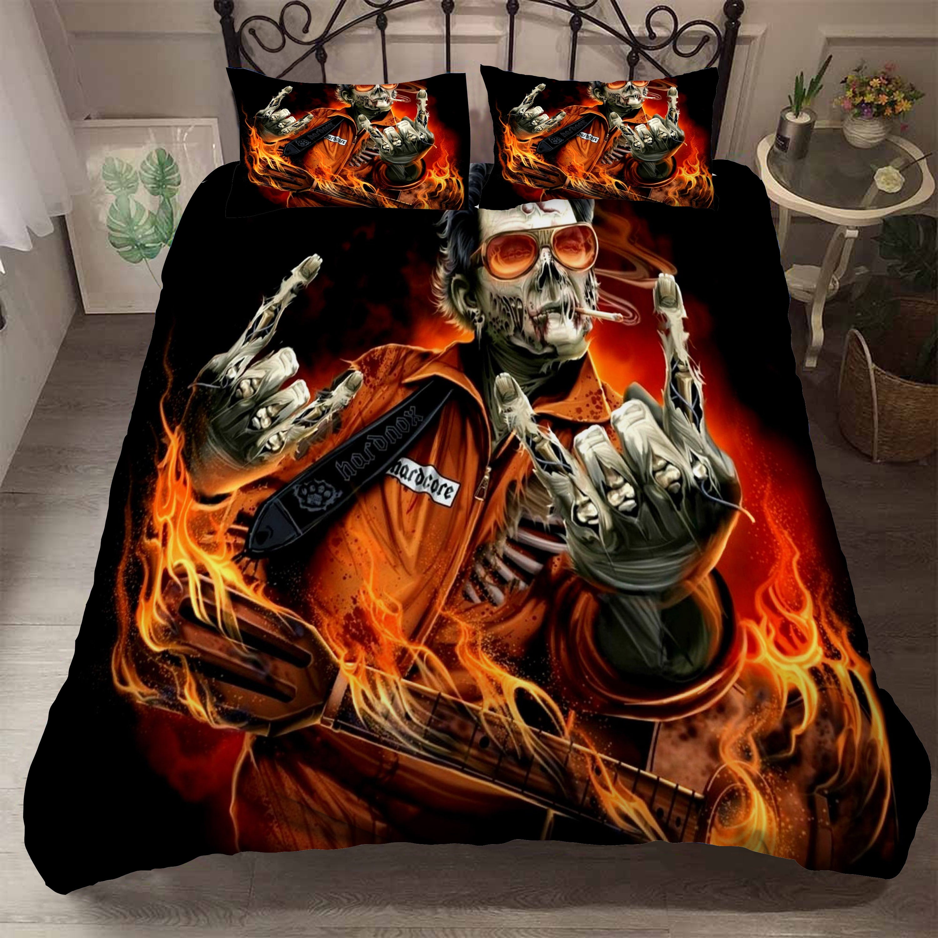 3D Halloween Skeleton Quilt Cover Set Bedding Set Duvet Cover Pillowcases 3