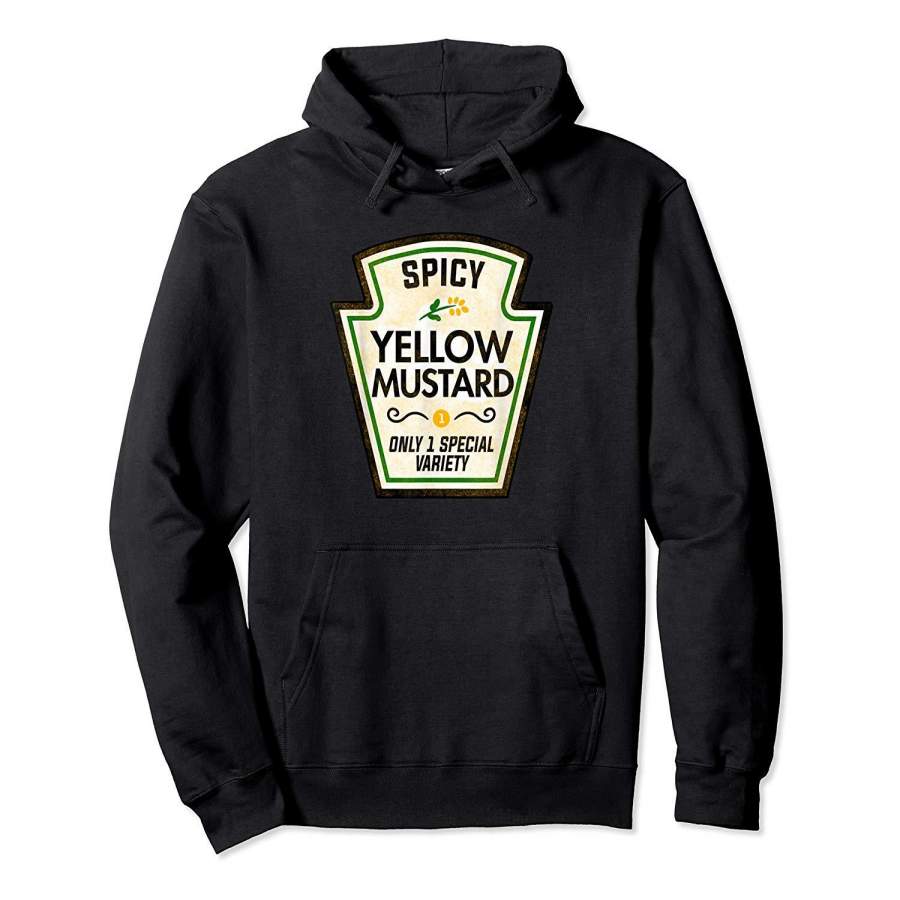 Yellow Mustard Bottle Label Halloween Matching Costume Hoodie