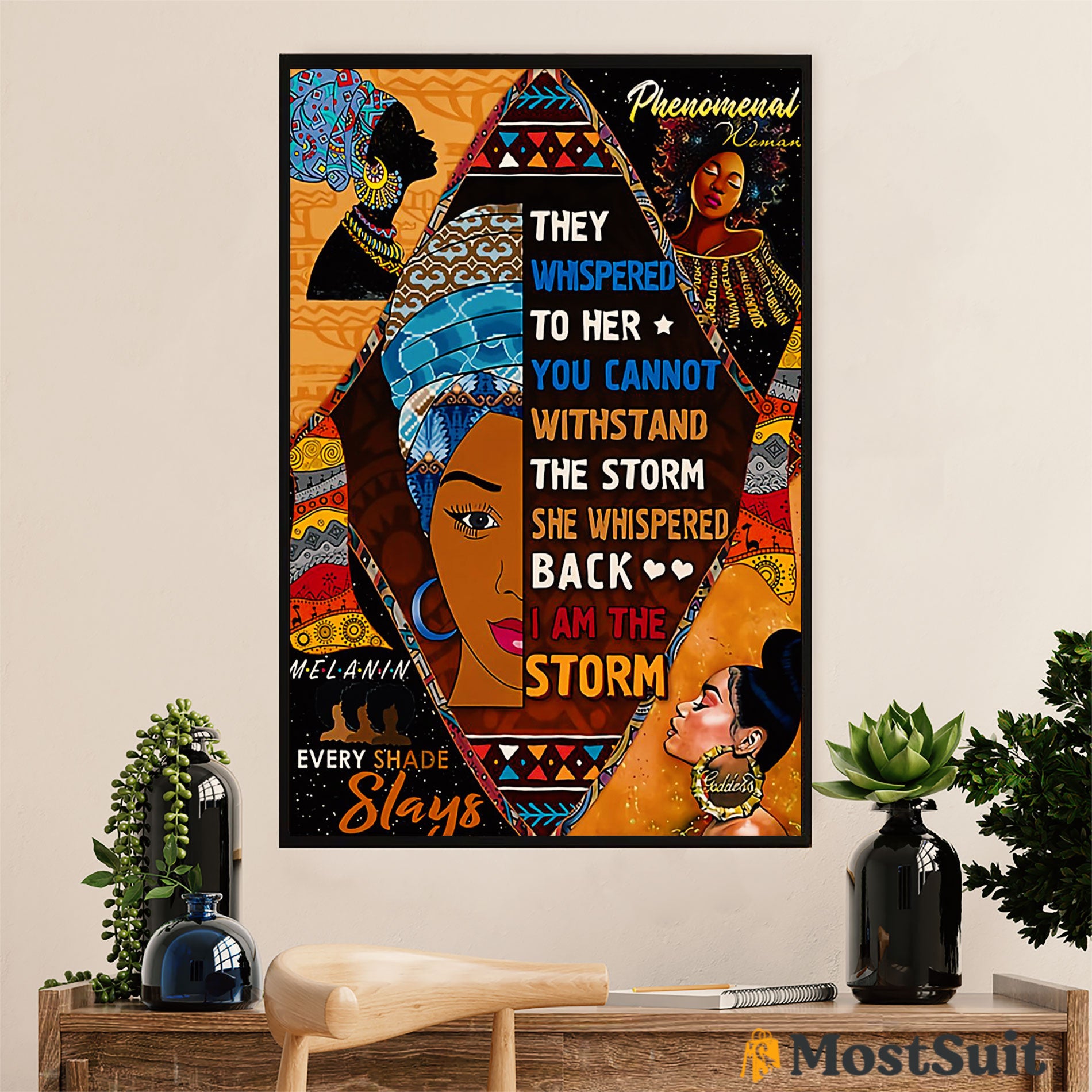 African American Afro Poster | Gift For Black Girl | Juneteenth Day Room Wall Art – I Am The Storm