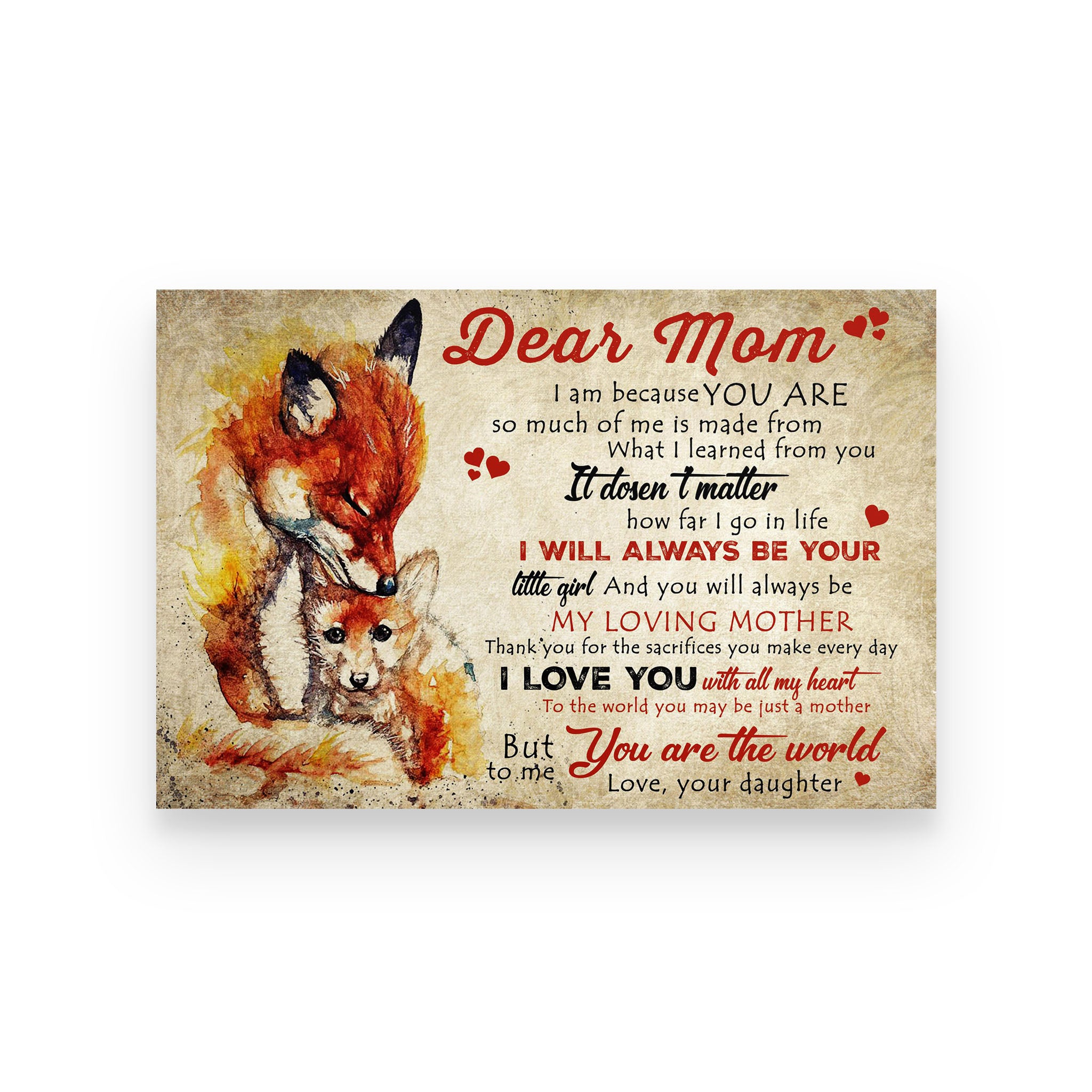 wolf poster dear mom  i am because you are