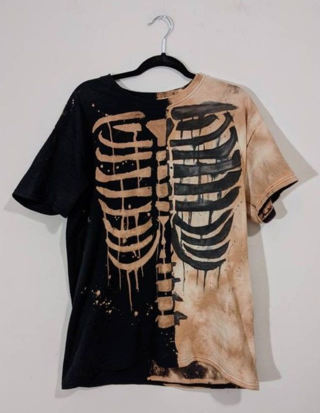 Vintage Skeleton Ying Yang Tee Shirt Outfits