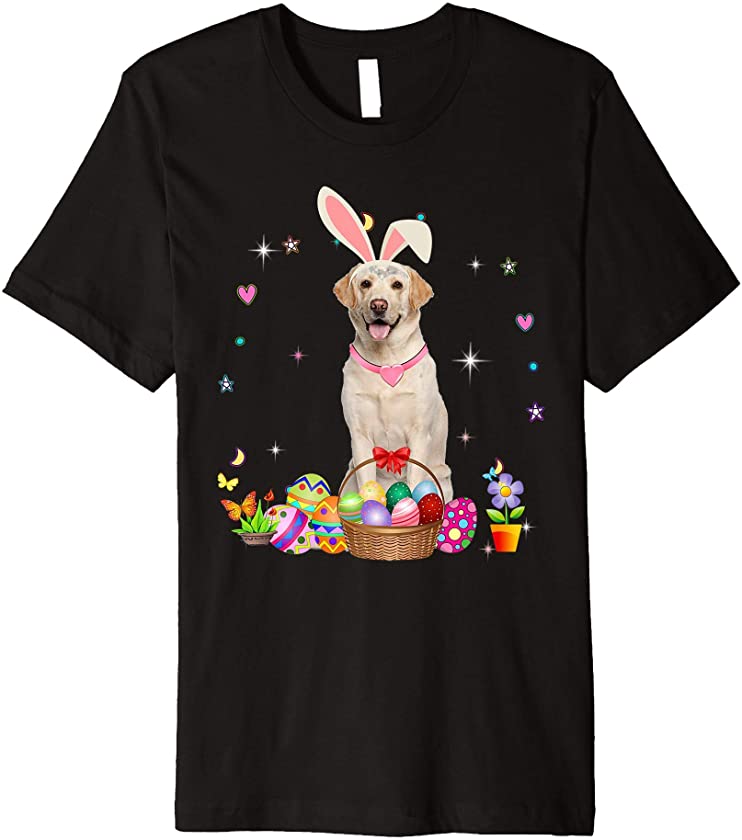 Cute Labrador Easter Day Bunny Eggs Easter Costume Womens Premium T-Shirt