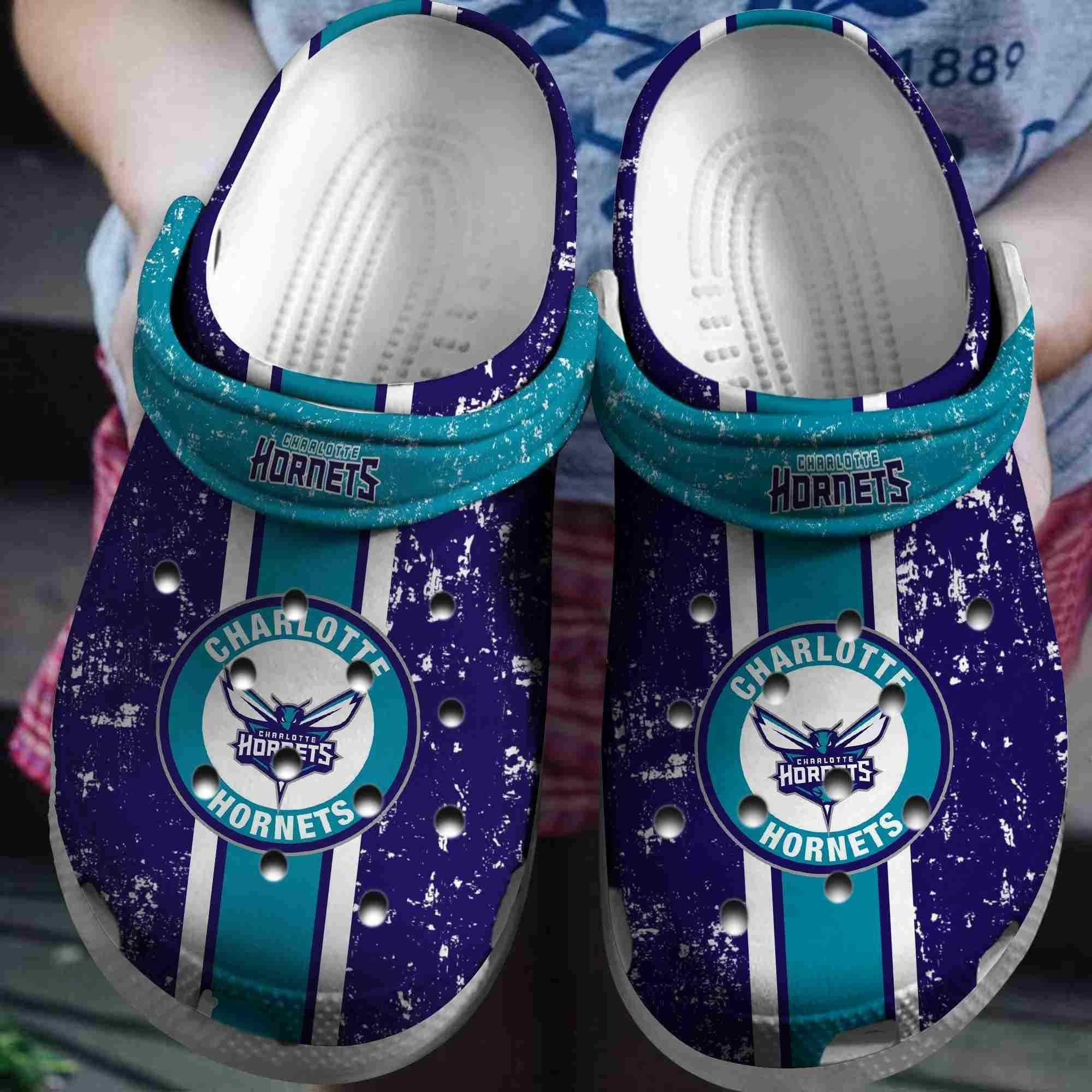 Charlotte Hornets Basketball Club Crocss Comfortable Clogs Crocband Shoes For Men Women