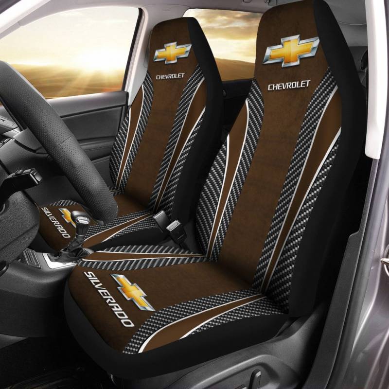 Chevrolet Silverado NCT Car Seat Cover (Set of 2) Ver 1 (Brown)