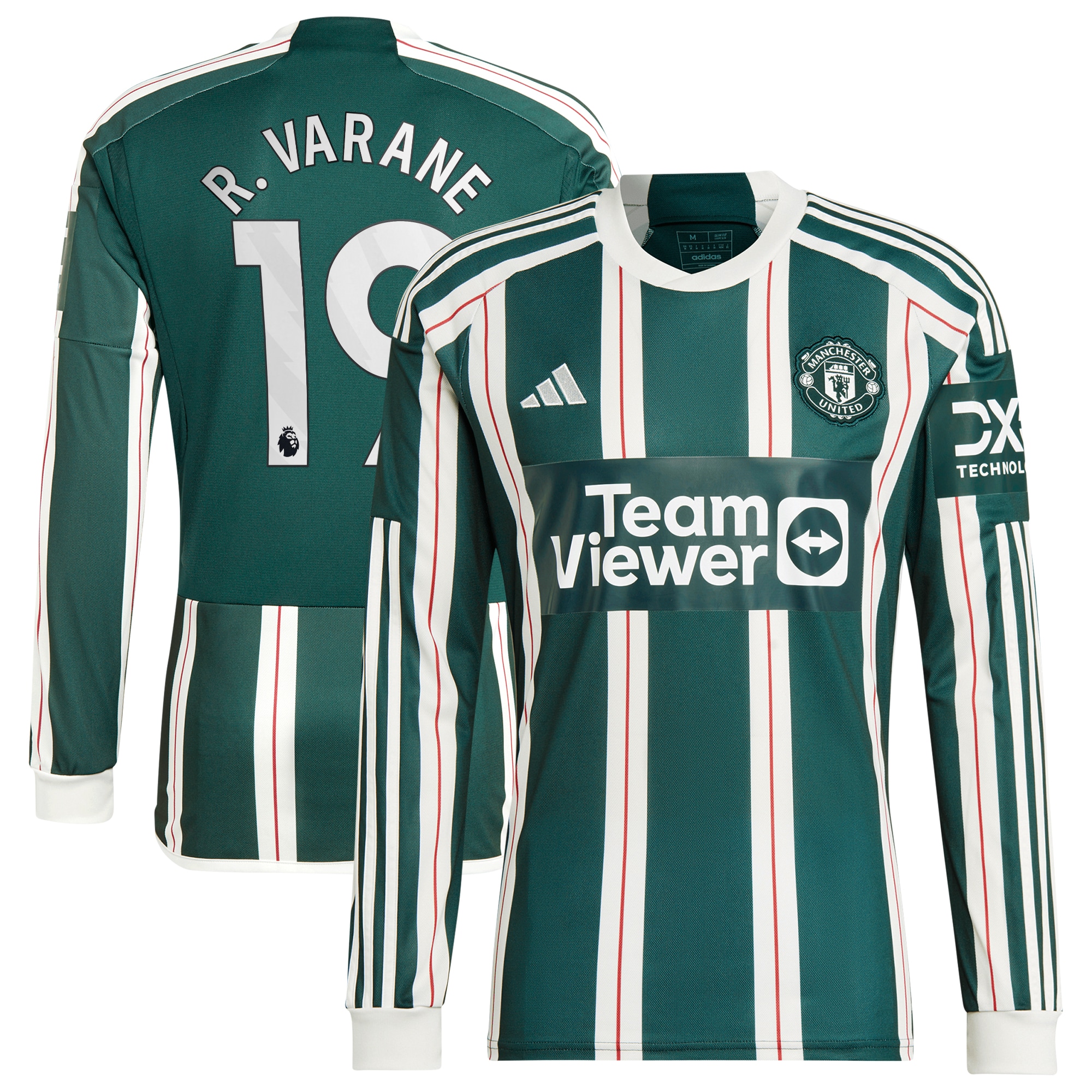 Raphael Varane Manchester United 2023/24 Away Long Sleeve Replica Player Jersey – Green