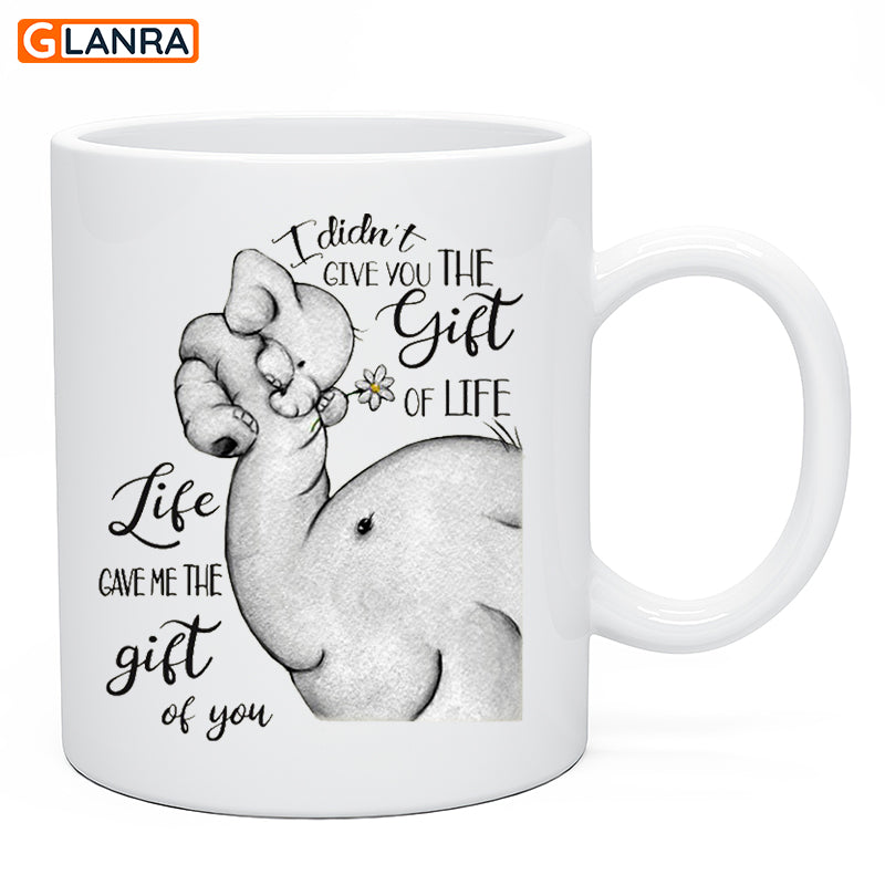 I Didn’T Give You The Gift Of Life, Life Gave Me The Gift Of You Elephant Mug, Father, Son, Elephant Mug, Family Gift, Gift For Son, Anniversary Gift