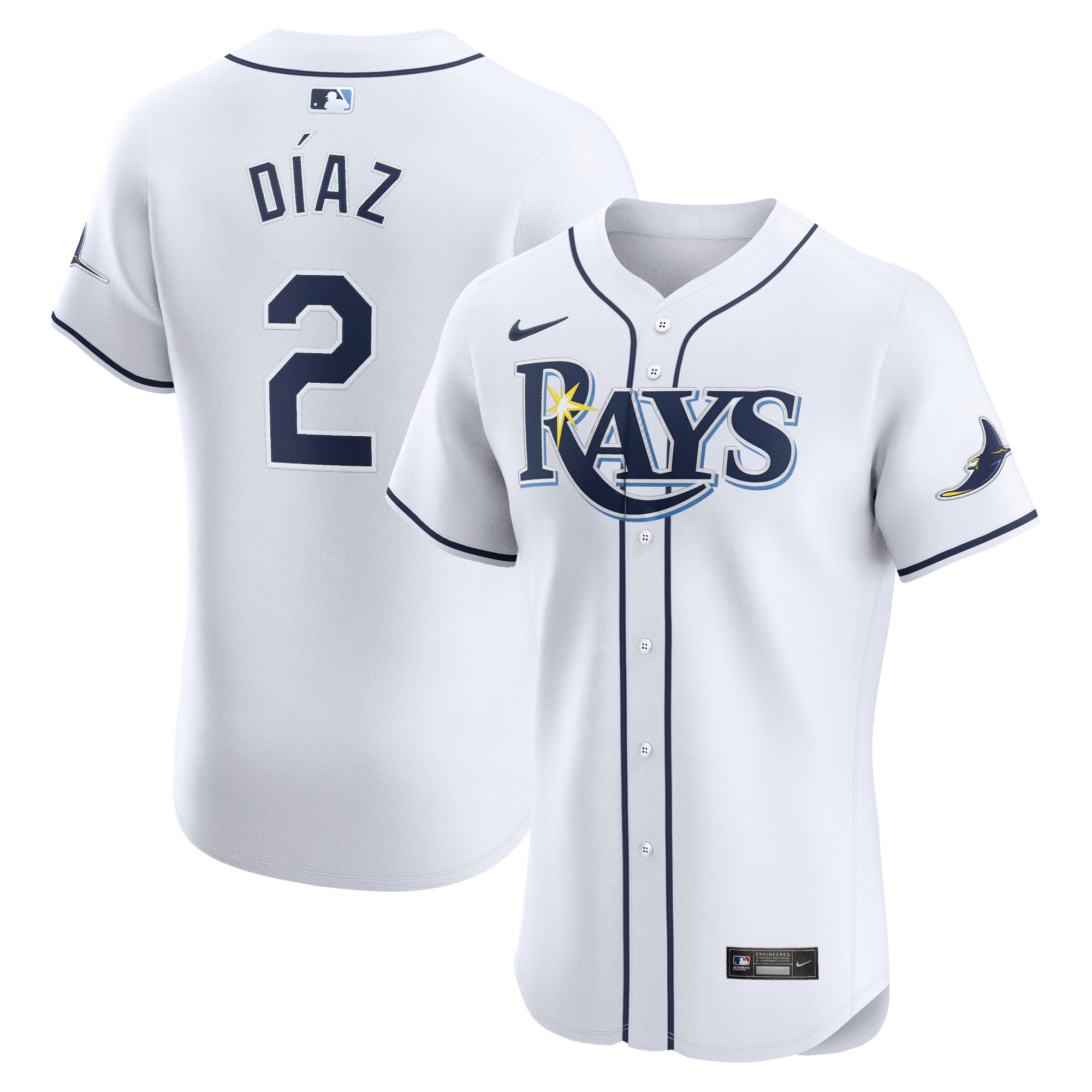 Yandy Diaz Tampa Bay Rays Home Elite Player Jersey – White