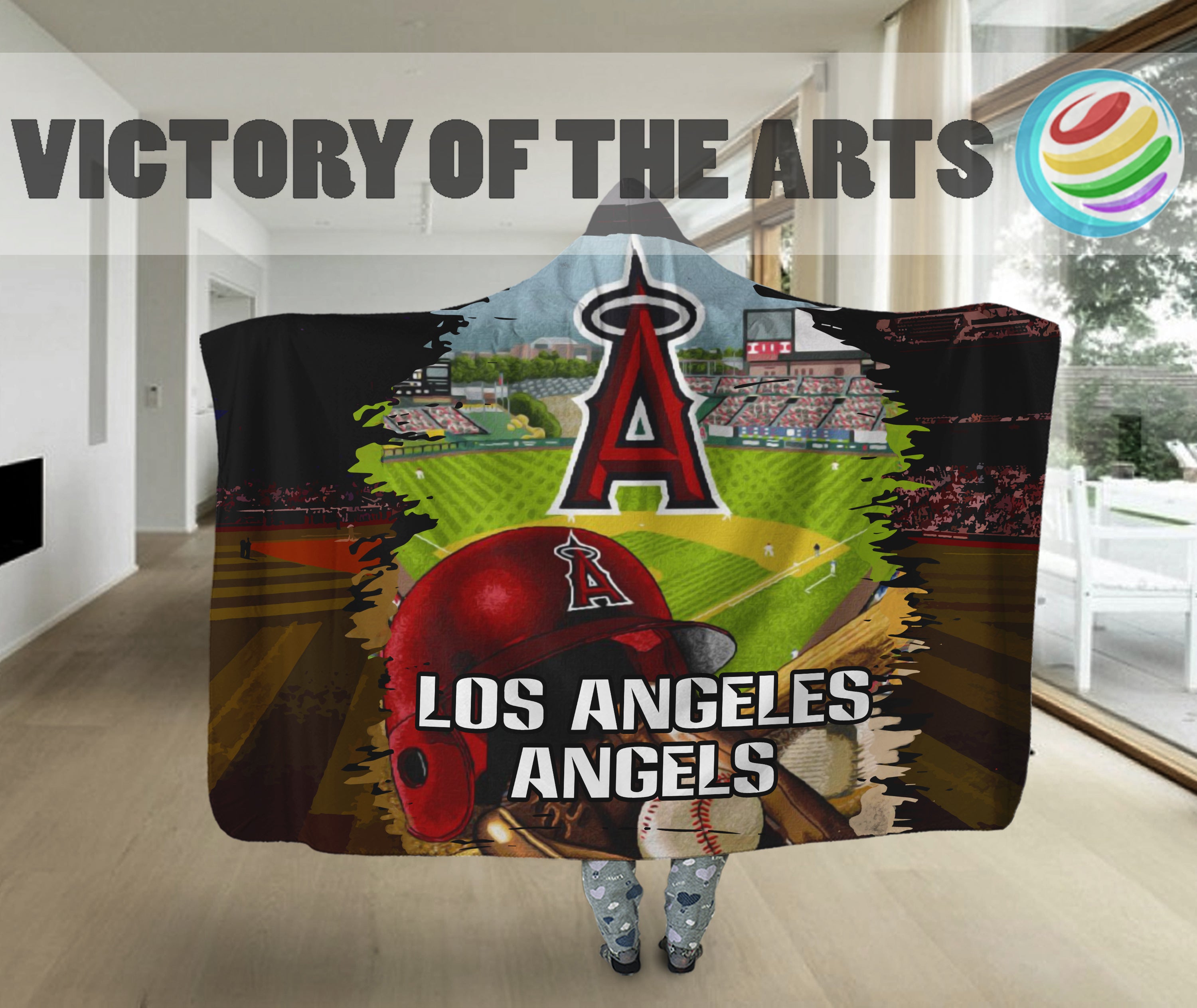 Los Angeles Angels Home Gift For Fan 3D Full Printing Hooded Blanket 7145