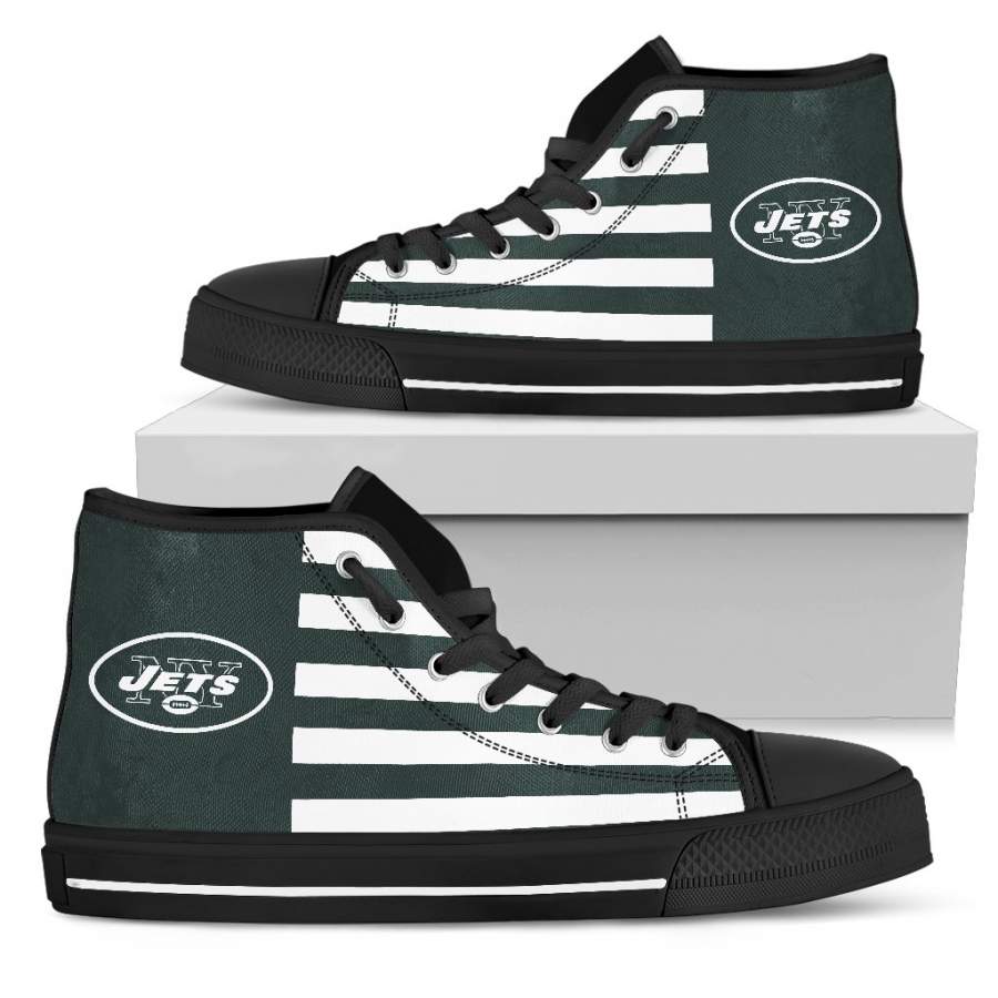 American Flag New York Jets High Top Shoes