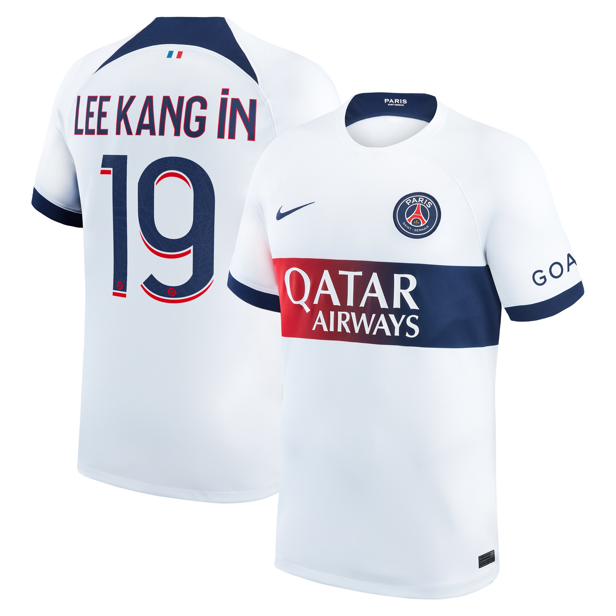 Lee Kang In Paris Saint-Germain 2023/24 Away Stadium Replica Player Jersey – White