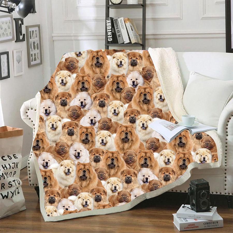 Chow Chow A Bunch Of Dogs Blanket Design Dog Printed Blanket