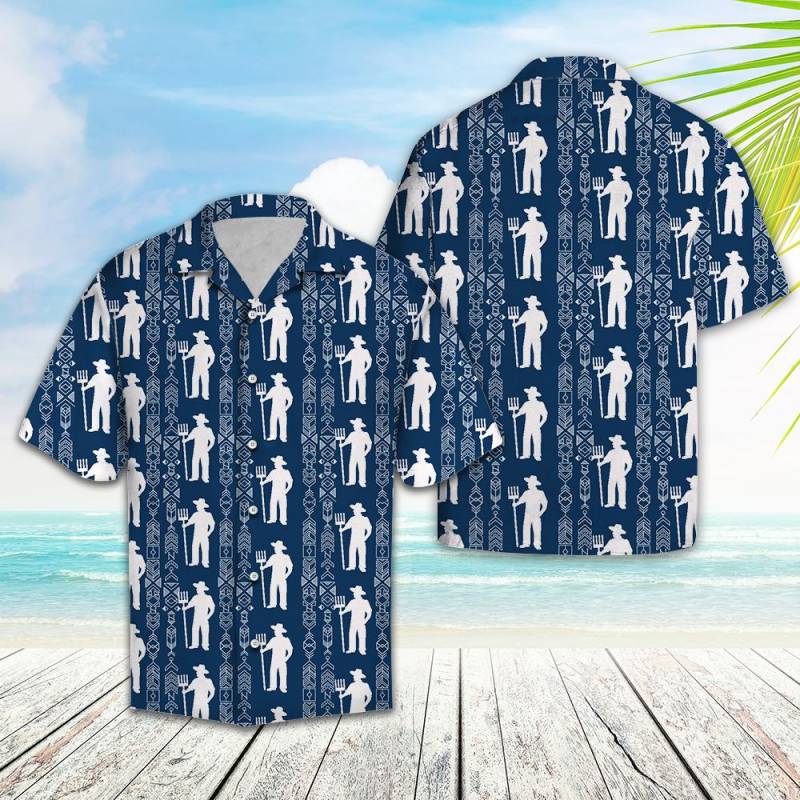 Farmer Pattern Hawaii Shirt Ha4740