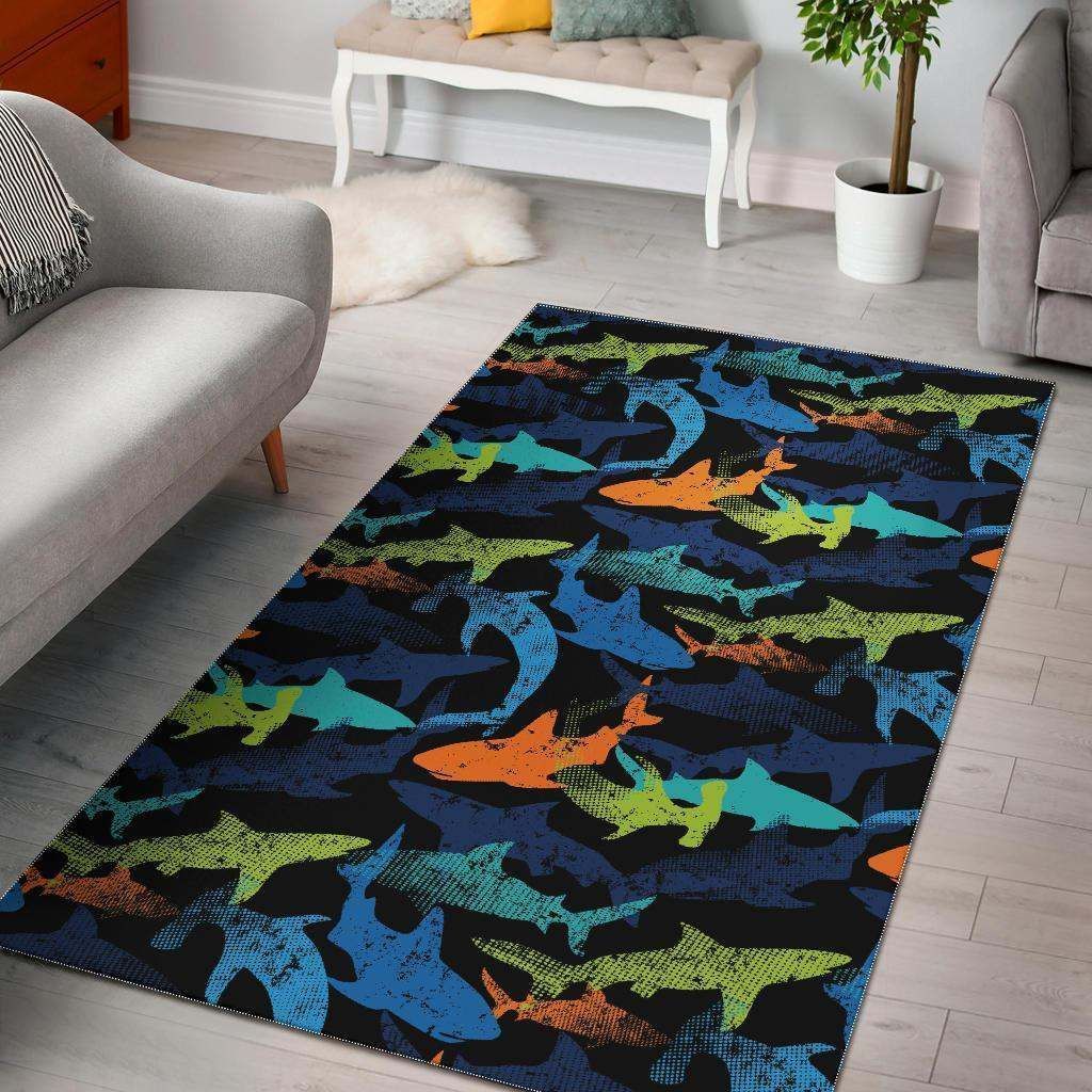 Colorful shark Rug